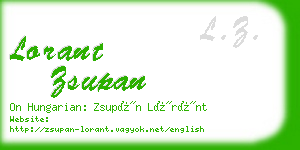 lorant zsupan business card